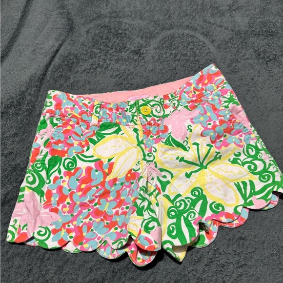 Lilly Pulitzer Pink and Green Floral High Waist Shorts - Picture 2 of 11